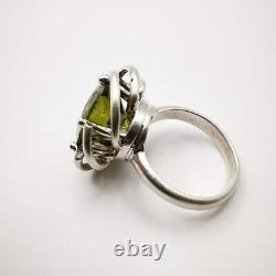 Pendant Women Vintage Sterling Silver 925 Tsavorite Stone Jewelry Size 7.5 Gift