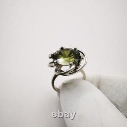 Pendant Women Vintage Sterling Silver 925 Tsavorite Stone Jewelry Size 7.5 Gift