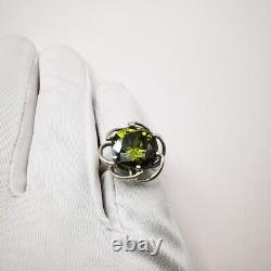 Pendant Women Vintage Sterling Silver 925 Tsavorite Stone Jewelry Size 7.5 Gift