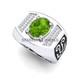 Peridot Oval Cut Gemstone With 925 Sterling Silver Ring For Men #d197
