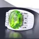 Peridot Oval Cut Gemstone With 925 Sterling Silver Ring For Men's #e330