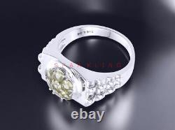 Peridot Round Cut Gemstone With 925 Sterling Silver Ring For Men's #E323