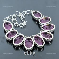 Pink Kunzite Gemstone 925 Sterling Silver Mother Boho New Vintage Chain Necklace