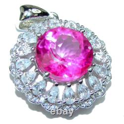 Pink Topaz Pendant 925 Sterling Silver Handcrafted Vintage Style Jewelry