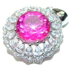 Pink Topaz Pendant 925 Sterling Silver Handcrafted Vintage Style Jewelry