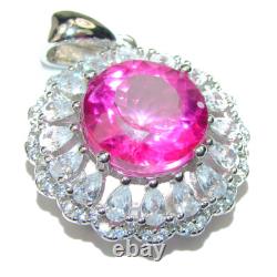 Pink Topaz Pendant 925 Sterling Silver Handcrafted Vintage Style Jewelry