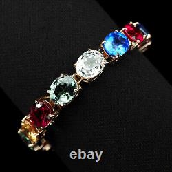 Precious Multicolor Sapphire Rare 82.30Ct 925 Sterling Silver Handmade Bracelets