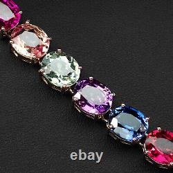 Precious Multicolor Sapphire Rare 82.30Ct 925 Sterling Silver Handmade Bracelets