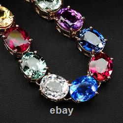 Precious Multicolor Sapphire Rare 82.30Ct 925 Sterling Silver Handmade Bracelets