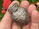 Rare Antique Victorian Sterling Silver Heart & Crown Vinaigrette Locket Pendant