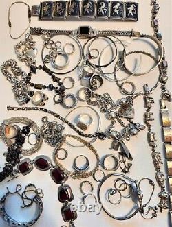 RESELLER 600 gram Vintage 925 Sterling Silver Jewelry Lot Used New Antique