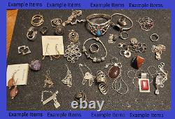 RESELLER 600 gram Vintage 925 Sterling Silver Jewelry Lot Used New Antique