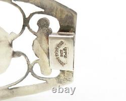 RJR MEXICO 925 Silver Vintage Fire Opal Open Swirl Bangle Bracelet BT4699