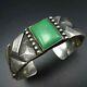 Rare 1920s Vintage Navajo Cast Woven Sterling Silver Turquoise Cuff Bracelet
