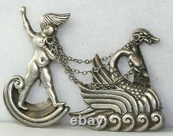 Rare Vintage Margot De Taxco Sterling Silver Swan Zeus Pin Or Helen Of Troy