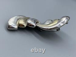 Rare Vintage Sterling Silver 925 Modernist Huge Brooch By David Varsano Israel