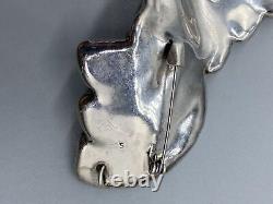Rare Vintage Sterling Silver 925 Modernist Huge Brooch By David Varsano Israel