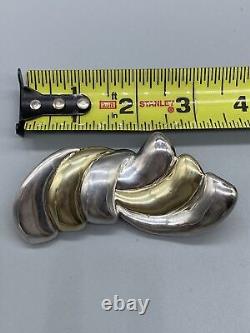 Rare Vintage Sterling Silver 925 Modernist Huge Brooch By David Varsano Israel