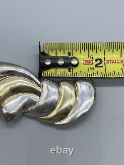 Rare Vintage Sterling Silver 925 Modernist Huge Brooch By David Varsano Israel