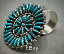 Rare Vintage Zuni Native American Sterling Silver Turquoise Cluster Ring UNIQUE