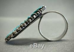 Rare Vintage Zuni Native American Sterling Silver Turquoise Cluster Ring UNIQUE