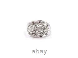 Real 925 Sterling Silver Vintage Shiny 1.25CT Cubic Zirconia Three-Stone Ring