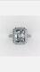 Real Moissanite 2.30ct Emerald Cut Halo Engagement Ring 14k White Gold Finish