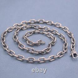 Real S925 Sterling Silver Chain Men's 5mm Vintage Cable Link Necklace 20inch L