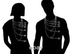 Real Solid S925 Sterling Silver Necklace 6mm Vintage Bead Link Chain 26inch L