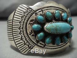 Remarkable Vintage Navajo Royston Turquoise Sterling Silver Bracelet Old