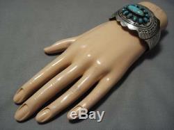 Remarkable Vintage Navajo Royston Turquoise Sterling Silver Bracelet Old