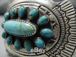 Remarkable Vintage Navajo Royston Turquoise Sterling Silver Bracelet Old