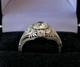 Retro Edwardian Round Diamond Vintage Ring 14k White Gold Fn Engagement Ring
