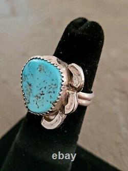 Ring Lot of 7 Sterling Vintage Retro Navjo Turquoise Old Pawn Southwest Style