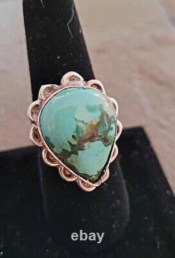 Ring Lot of 7 Sterling Vintage Retro Navjo Turquoise Old Pawn Southwest Style