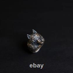 Ring Vintage Silver Wolf Sterling 925 Vintage Animal Ring Mens Jewelry Ring Vintage Silver Wolf Sterling 925 Vintage Animal Ring Mens Jewelry