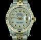 Rolex Men's 36mm Datejust Steel And Gold Diamond And Sapphire Dial Gold Bezel