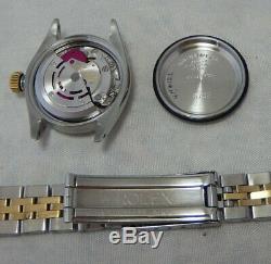 Rolex Oyster Perpetual 14k/ss GOLD & Steel Ladies Watch SIlver Dial 2 Tone 1977