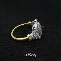 Round White Diamond Vintage 1.55Ct Edwardian 14K Gold Over Art Deco Wedding Ring