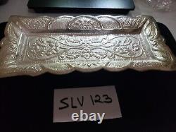 SLV 123 VINTAGE INDIAN KUTCH STERLING SILVER TRAY, (More than 94 % Silver)