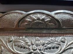 SLV 123 VINTAGE INDIAN KUTCH STERLING SILVER TRAY, (More than 94 % Silver)