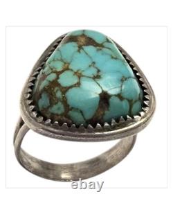 Scarce Vintage Navajo Kingman Red Web Turquoise Sterling Silver Ringsz8