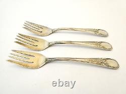 Set 3 Vintage Used Beckwith-Range Sterling Silver Salad Forks Flatware