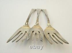 Set 3 Vintage Used Beckwith-Range Sterling Silver Salad Forks Flatware