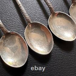 Set Of 6 Vintage Drummond & Co 925 Sterling Silver Golf Club Teaspoons