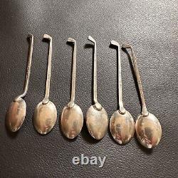 Set Of 6 Vintage Drummond & Co 925 Sterling Silver Golf Club Teaspoons