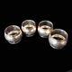 Set Of 4 England Vintage 925 Sterling Silver Napkin Rings Round, 146.9 Gram