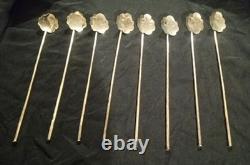 Set of 8 Vintage, Taxco Sterling Silver Stirring Spoons, Pre Eagle
