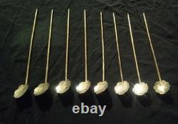 Set of 8 Vintage, Taxco Sterling Silver Stirring Spoons, Pre Eagle