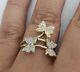 Simulated 2 Ct Round Cut Diamond Butterfly Weeding Ring 14k Yellow Gold Finish
